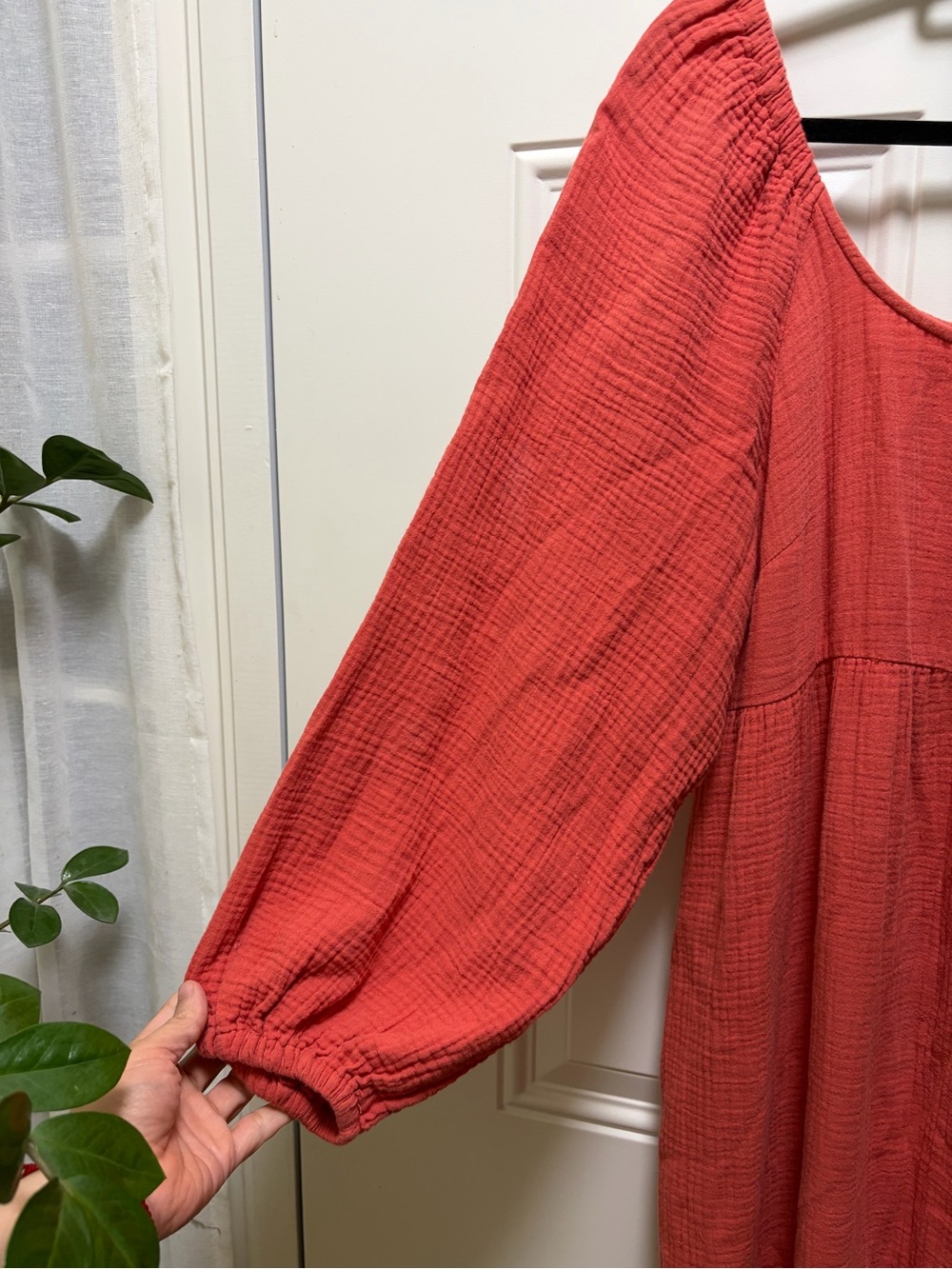 Universal Thread Terracotta Orange cotton gauze tiered maxi dress M - Picture 5 of 7